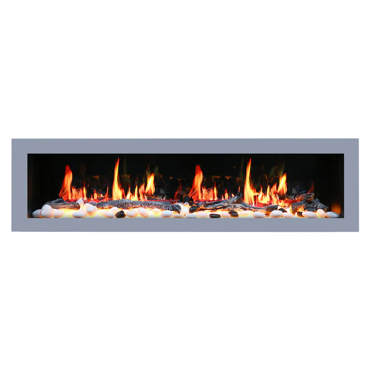 Litedeer Gloria II 78" Smart Push-in Electric Fireplace with App - ZEF78VS, Silver