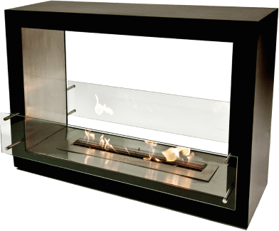 The Bio Flame Sek Xl 53-inch Free Standing See-through Ethanol Fireplace