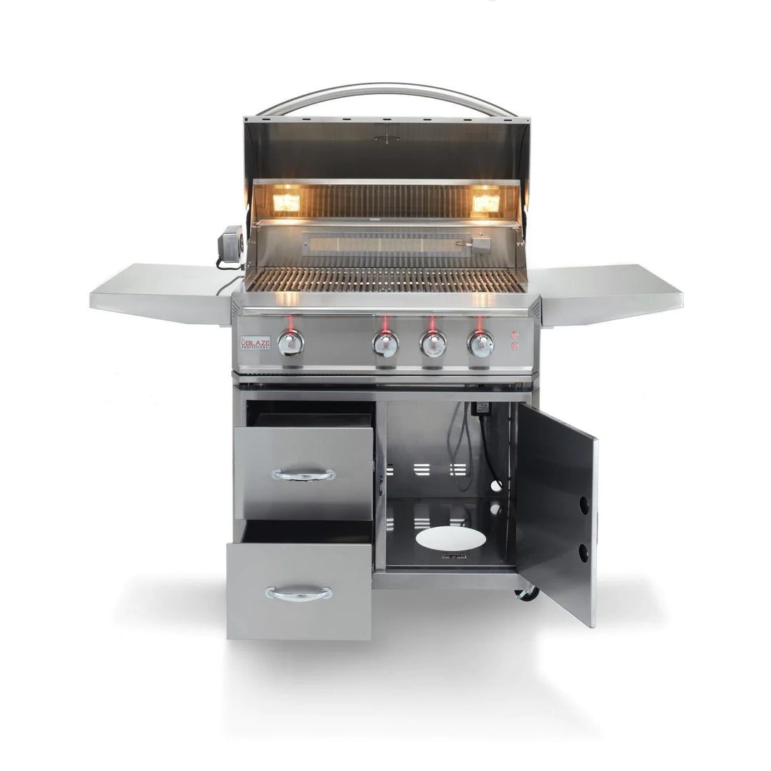 Blaze Professional LUX 34-Inch 3-Burner Freestanding Grill With Rear Infrared Burner - BLZ-3PRO-NG/LP