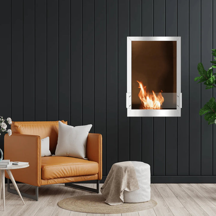 The Bio Flame 24-inch Firebox Ds Built-in See-through Ethanol Fireplace