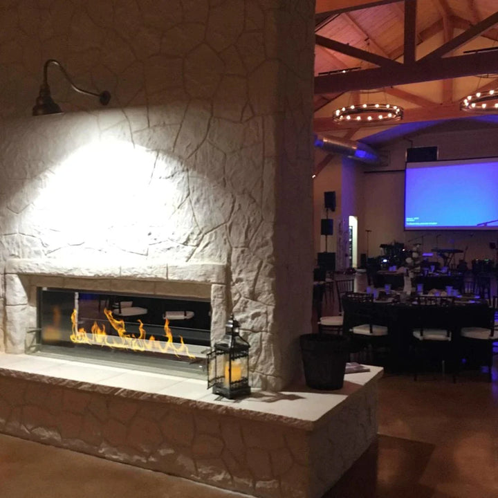 The Bio Flame 72-inch Firebox DS - Built-in See-through Ethanol Fireplace