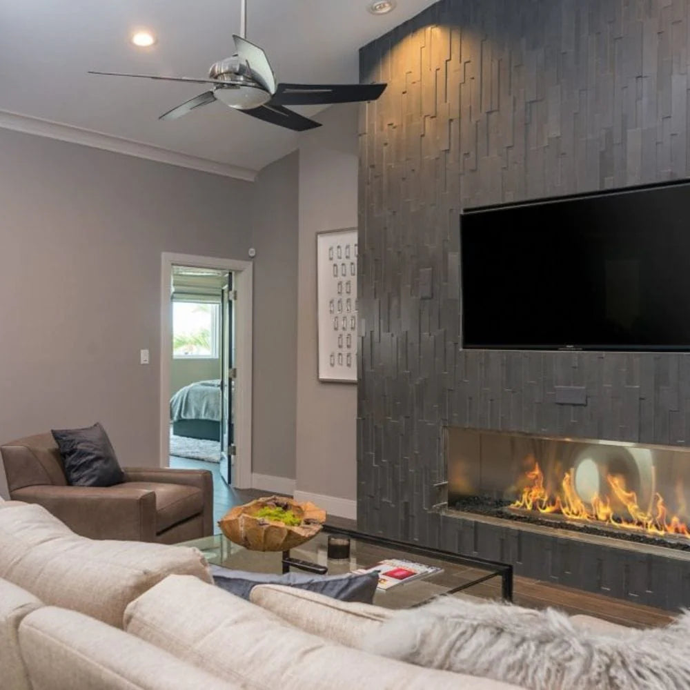 The Bio Flame 96-inch Firebox SS - Built-in Ethanol Fireplace