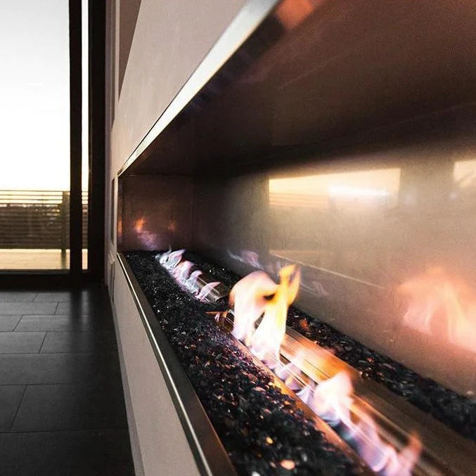 The Bio Flame 72-inch Firebox SS - Built-in Ethanol Fireplace